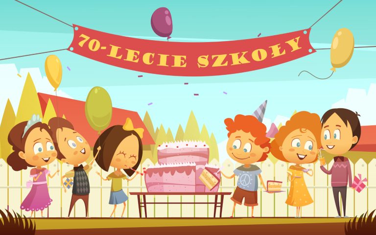 Plakat z okazji 70-lecia szkoły